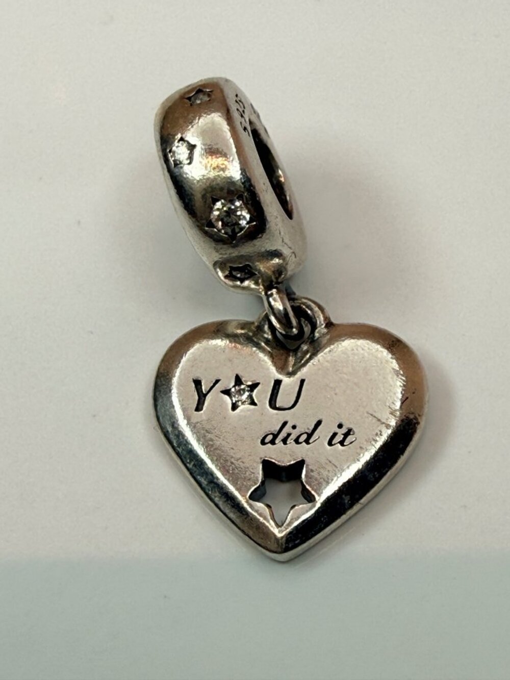 Pandora You Did It Sky Is the Limit Heart Dangle Charm S925 ALE Retired
